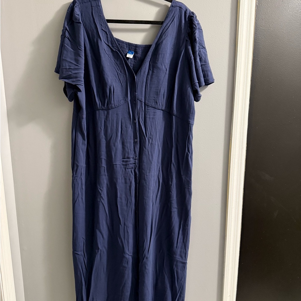 SOLD NWT Old Navy Deep Blue Midi Dress